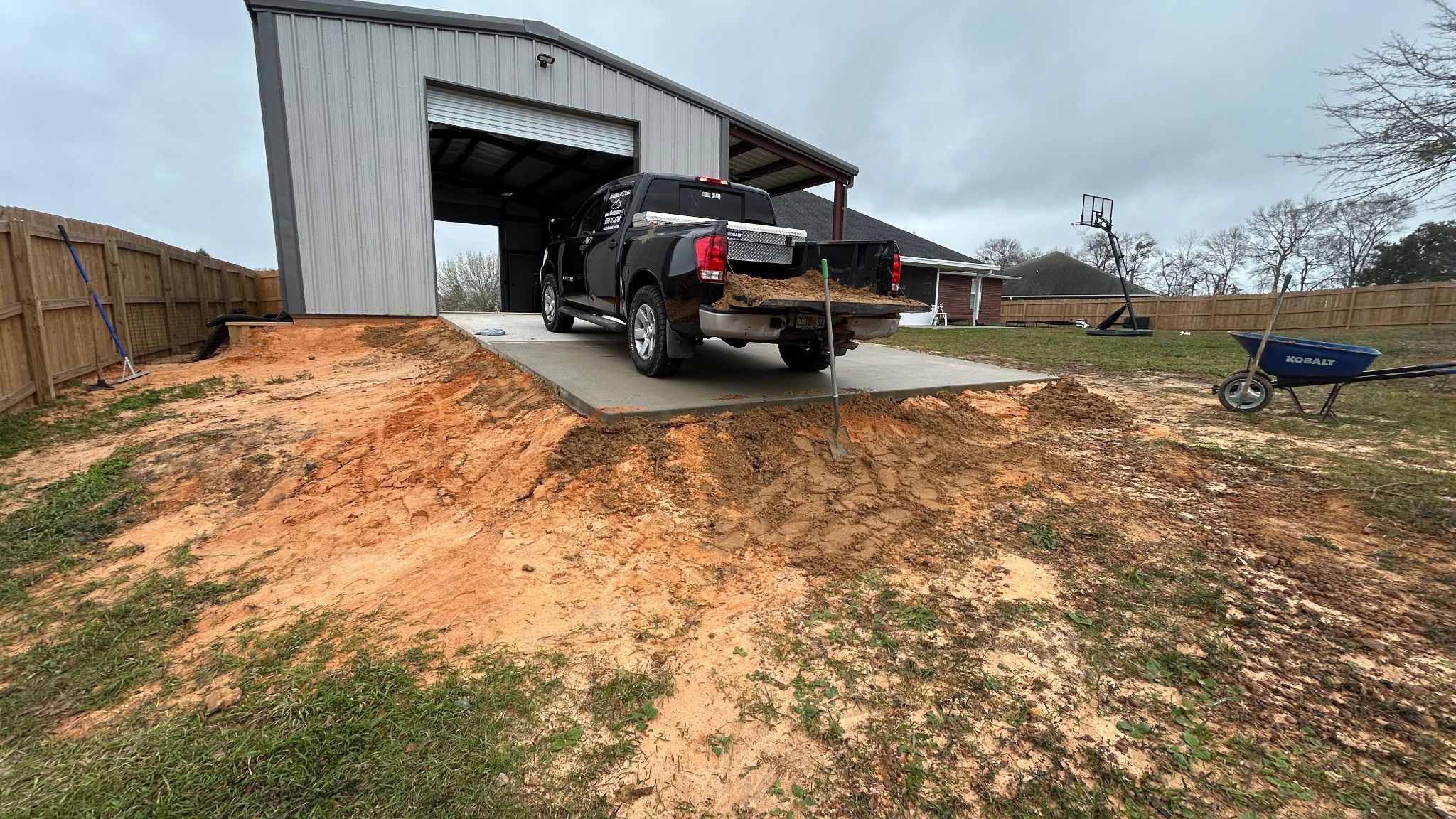 Dirt yard with no grass growing